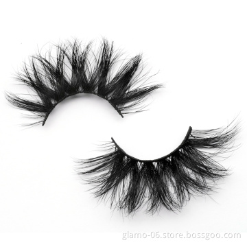 Mink Eyelash Mink Lashes Mink Eyelashes Vendor Free Sample Wholesale 3D Custom Private Label 3d Hand Made 25mm Transparent OEM